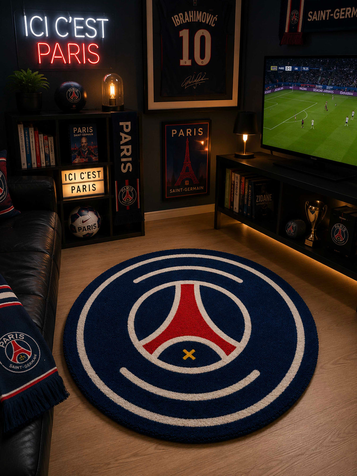 Paris Football hand Tufted Rug by THE DRIP CO. RUGS
