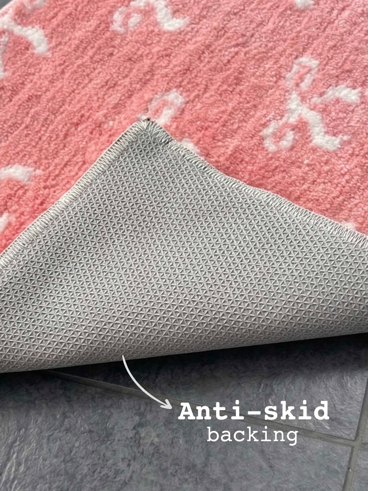 Pink Bow Bath Custom Mat by THE DRIP CO. RUGS