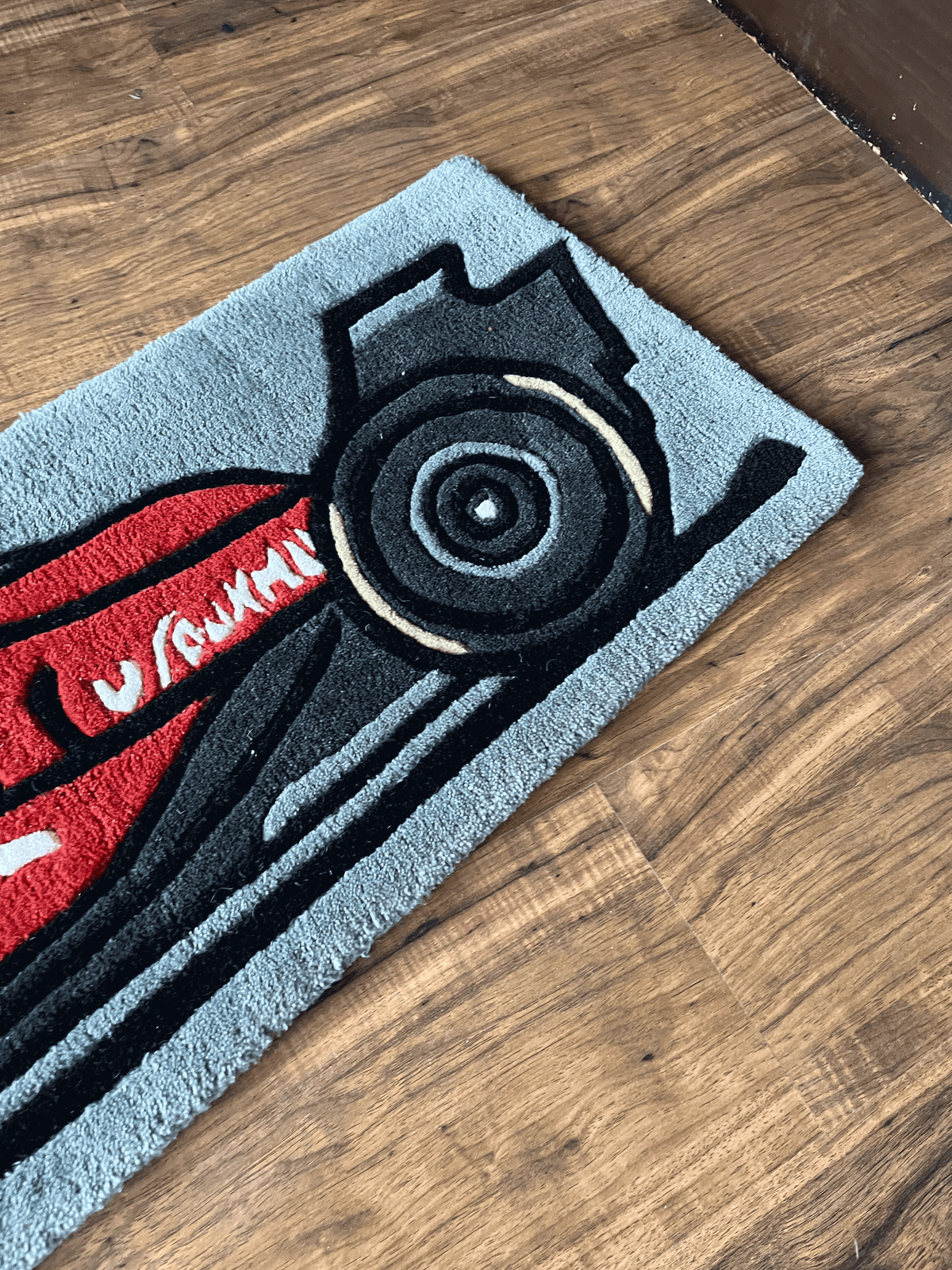RED F1 Car Custom Rug by THE DRIP CO. RUGS