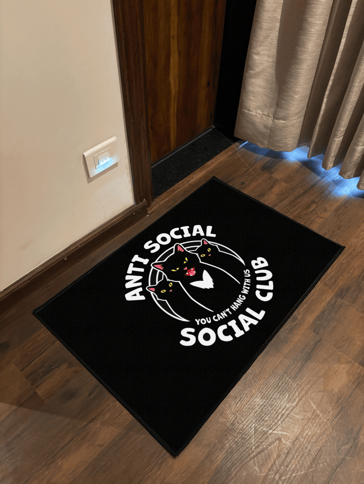 Cat gang Anti Social Club Custom Washable Rug by THE DRIP CO. RUGS