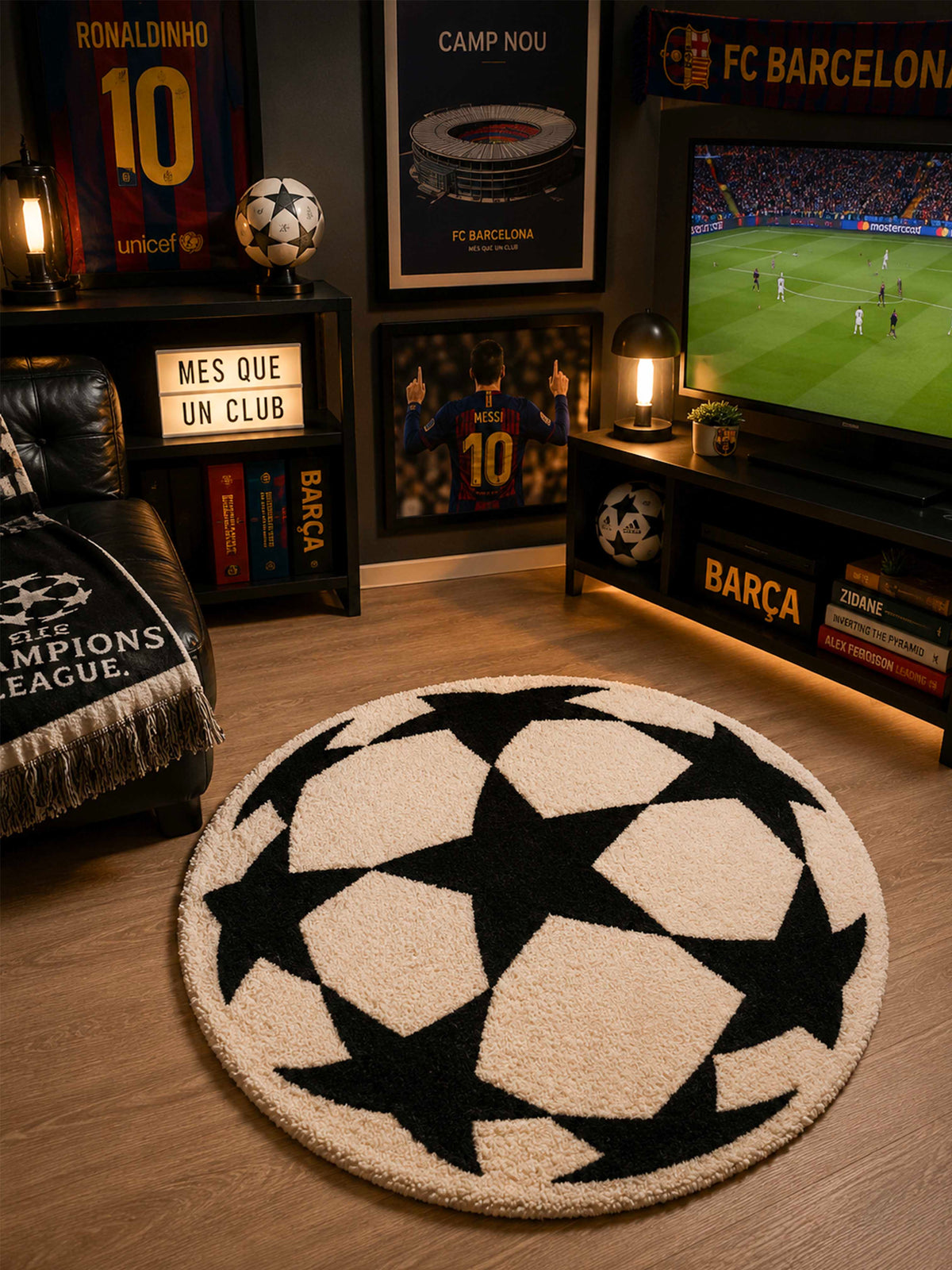 Star Football hand Tufted Rug by THE DRIP CO. RUGS