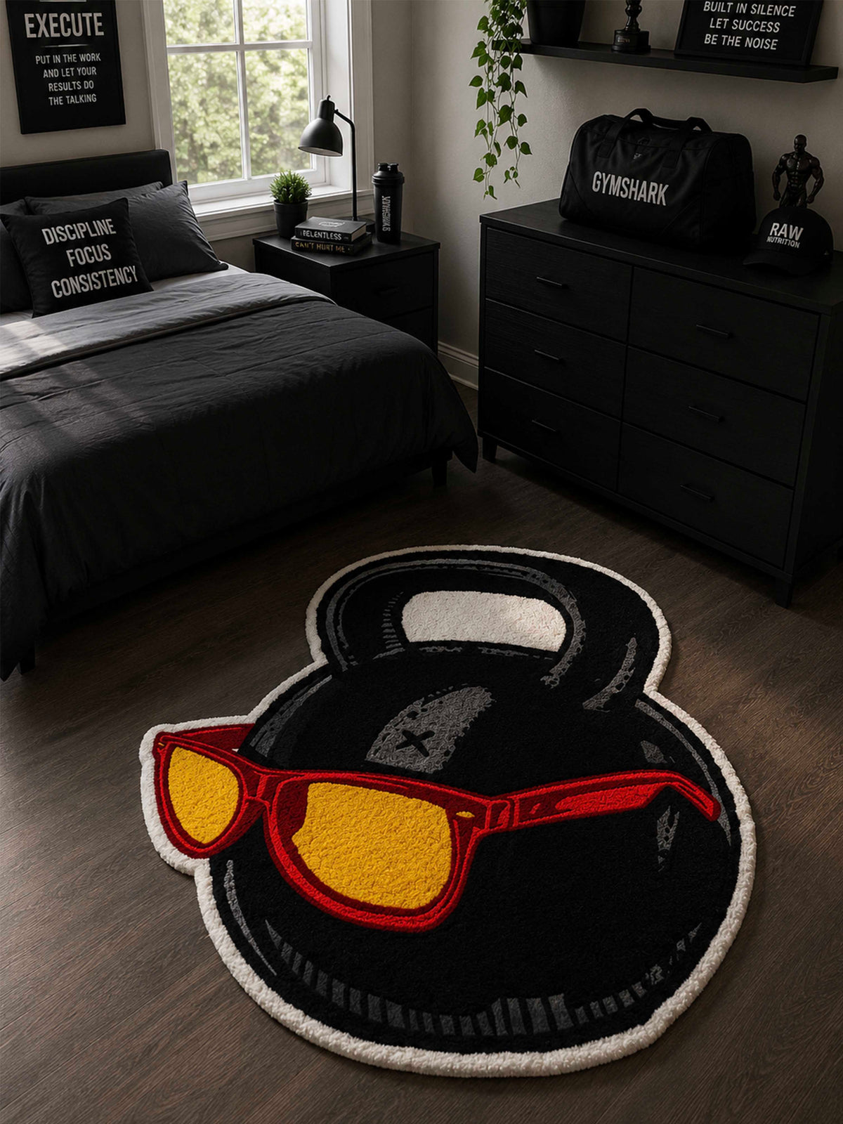 Cool dumbbell Hand Tufted Rug by THE DRIP CO. RUGS
