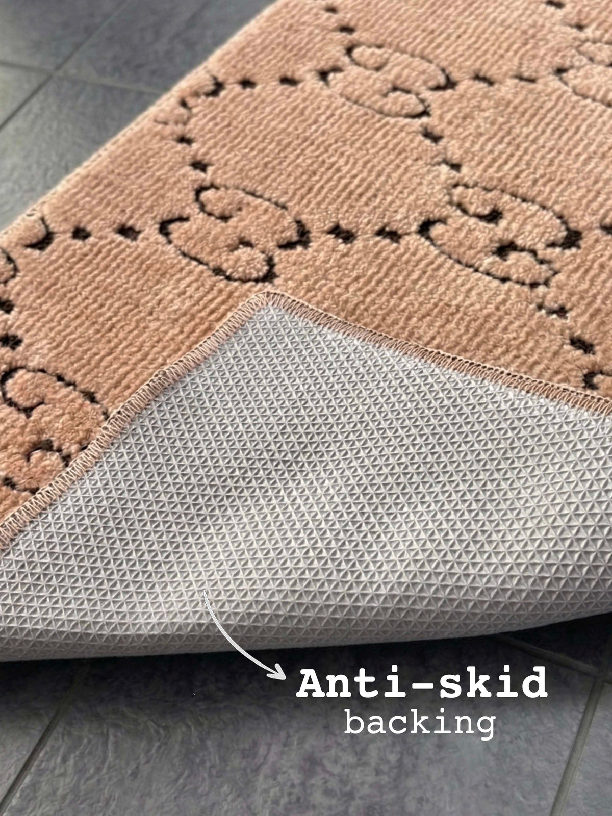 Beige & Brown Bath Custom Mat by THE DRIP CO. RUGS