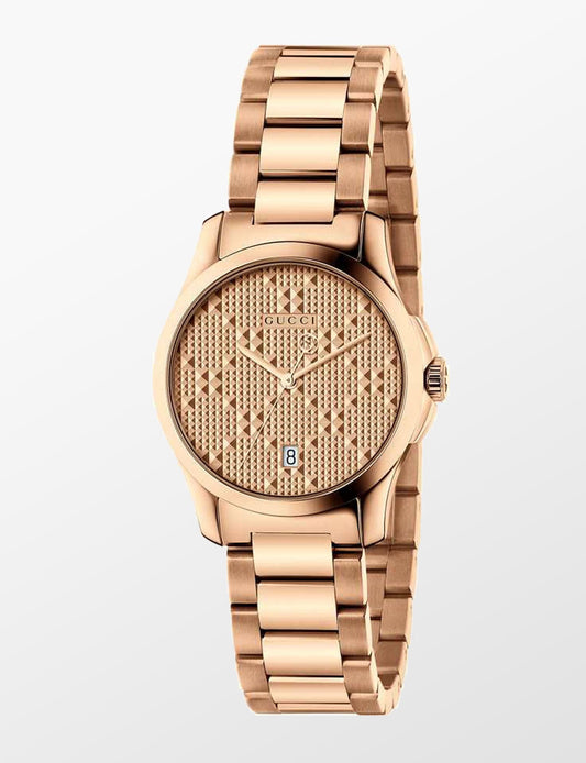 Ladies Gucci G-Timeless YA126567 Rose Gold Stainless Steel Watch