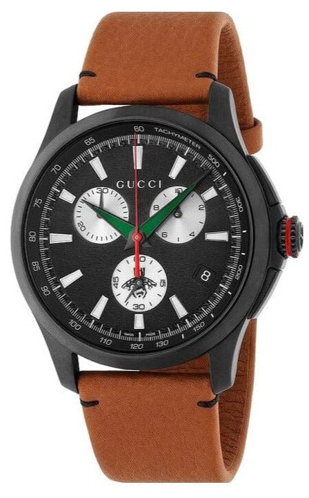 Men’s Gucci YA126271 Stainless Steel Leather Quartz Watch - Zeuskicks