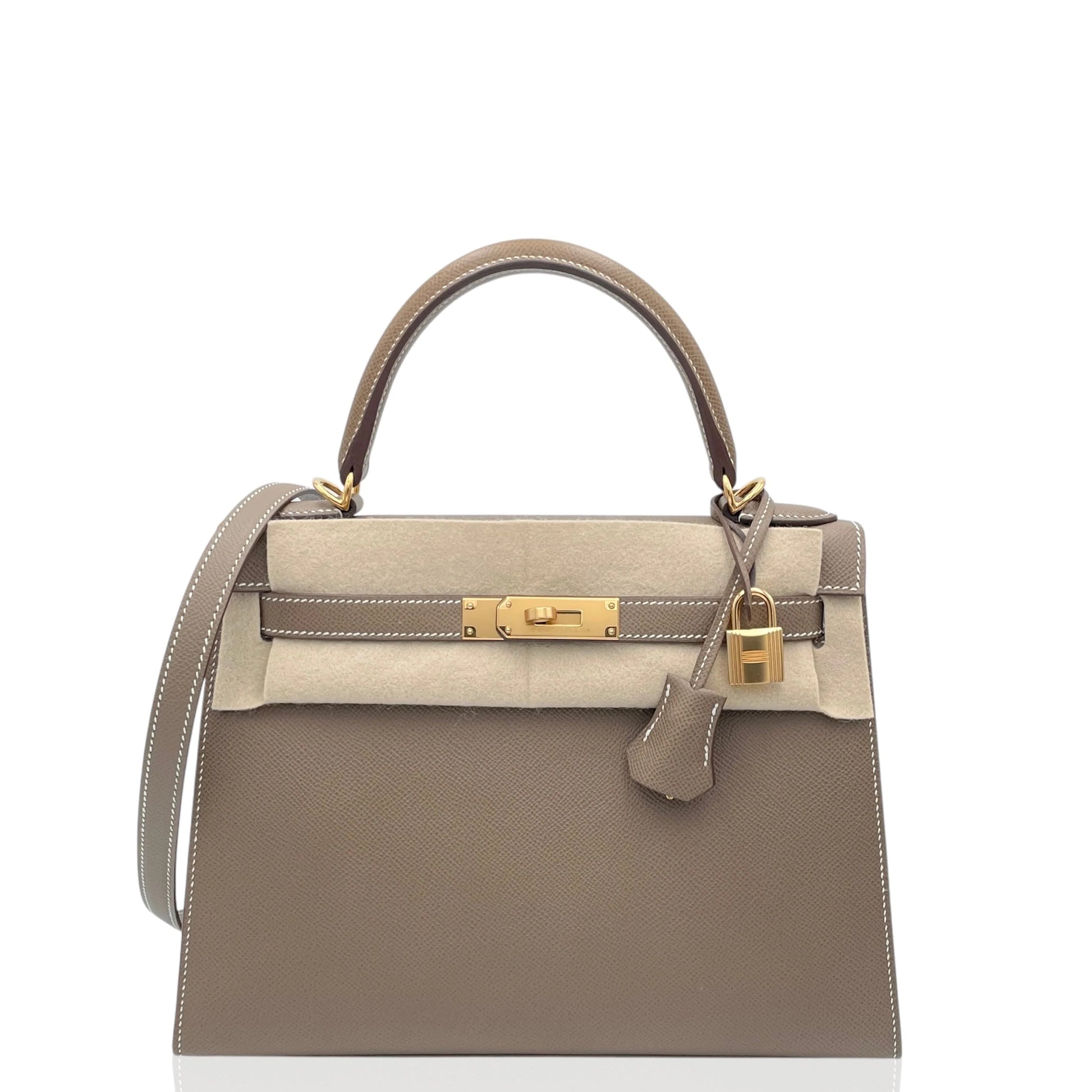 Hermès Kelly 28 Epsom Handbag – 18 Etoupe | Gold Hardware - Zeuskicks