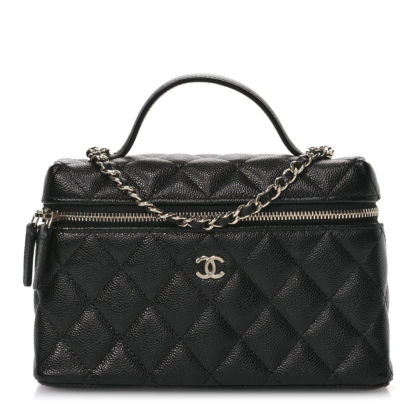 Chanel Caviar Quilted Slim Vanity with Chain – Black - Zeuskicks