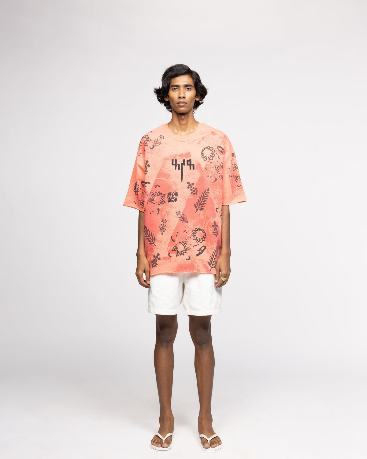 Coral Block Printed - Tshirt by FARAK