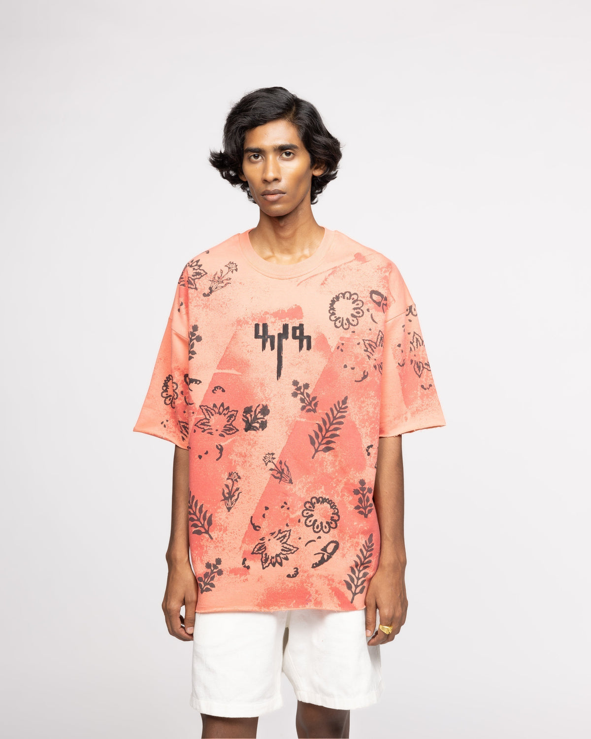 Coral Block Printed - Tshirt by FARAK