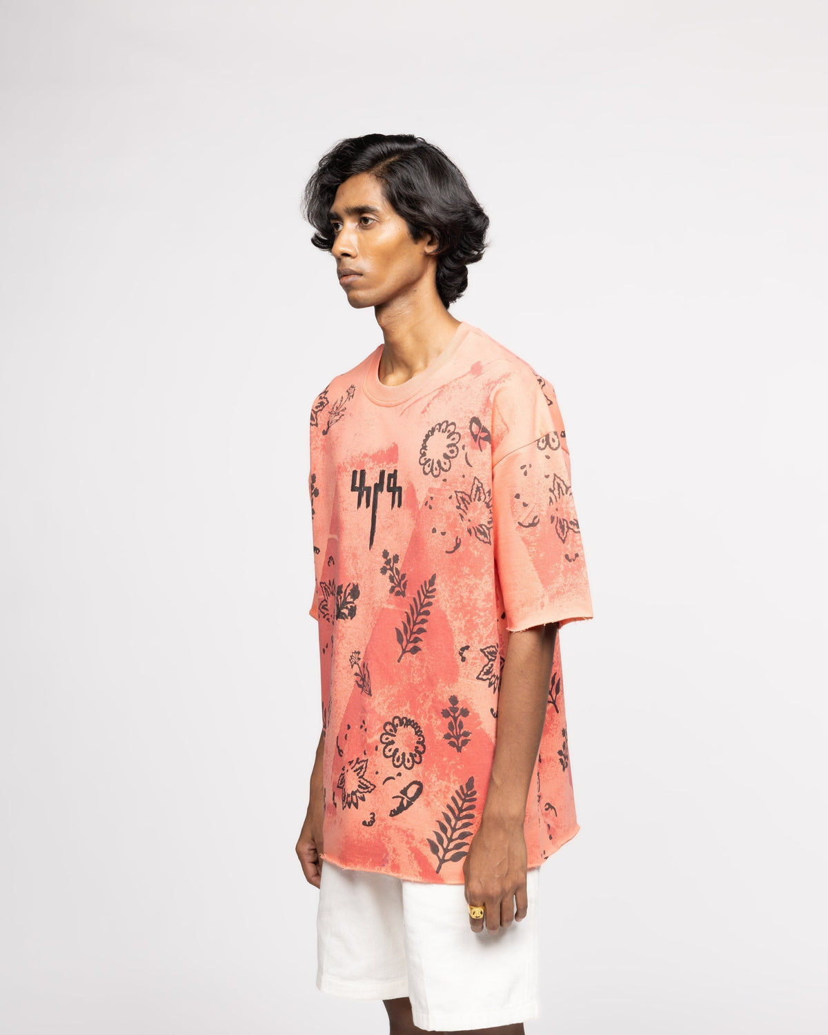 Coral Block Printed - Tshirt by FARAK