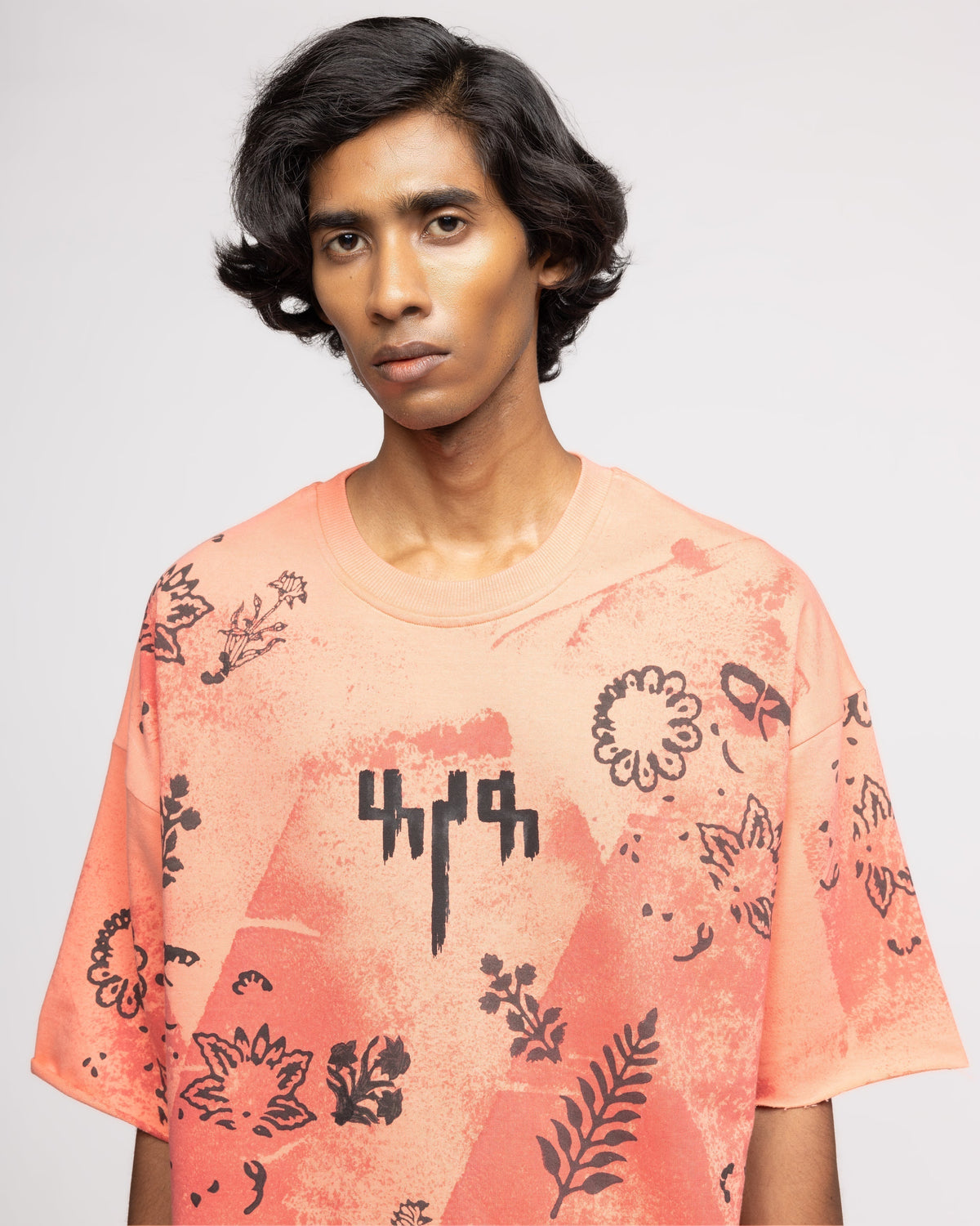 Coral Block Printed - Tshirt by FARAK