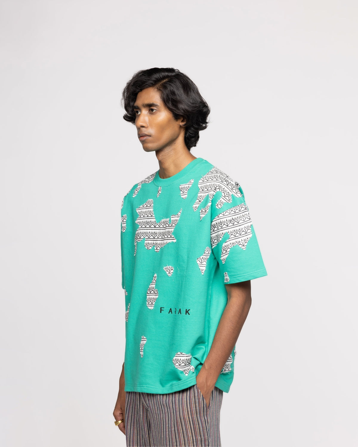 Subtext' Block Printed - Tshirt by FARAK