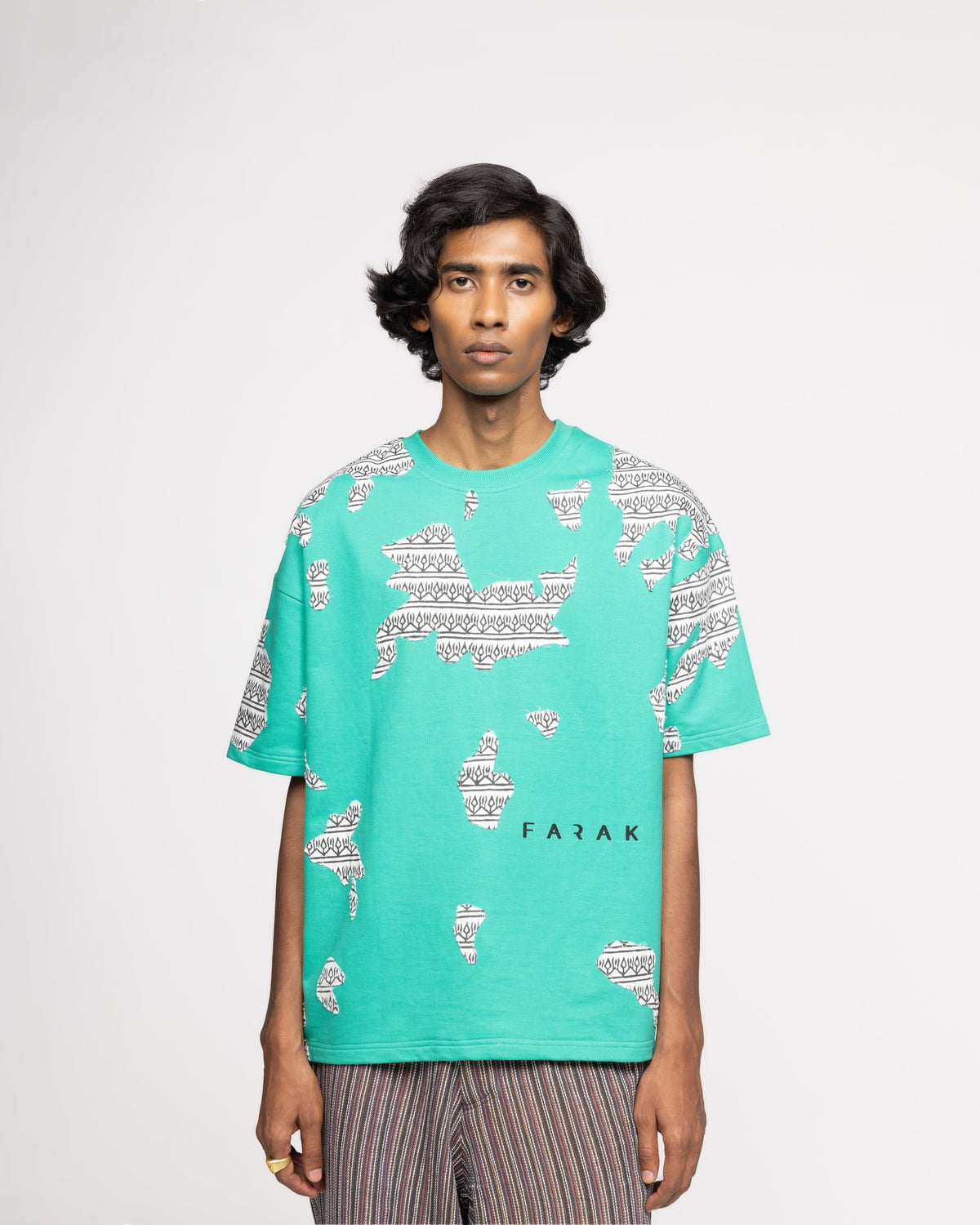 Subtext' Block Printed - Tshirt by FARAK