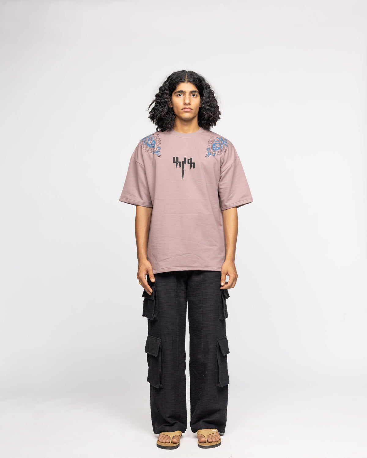 Mauve Block Printed - Tshirt by FARAK