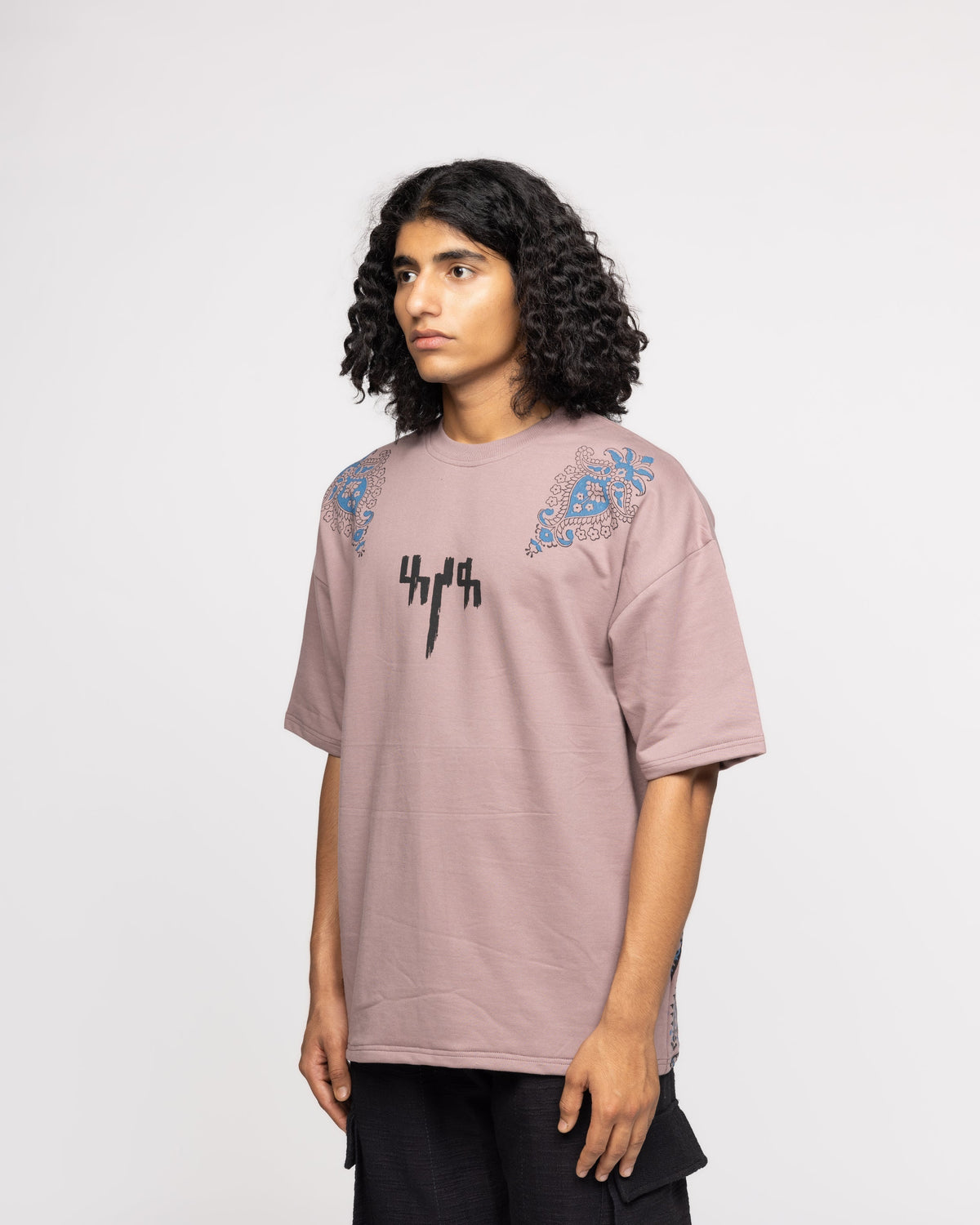 Mauve Block Printed - Tshirt by FARAK