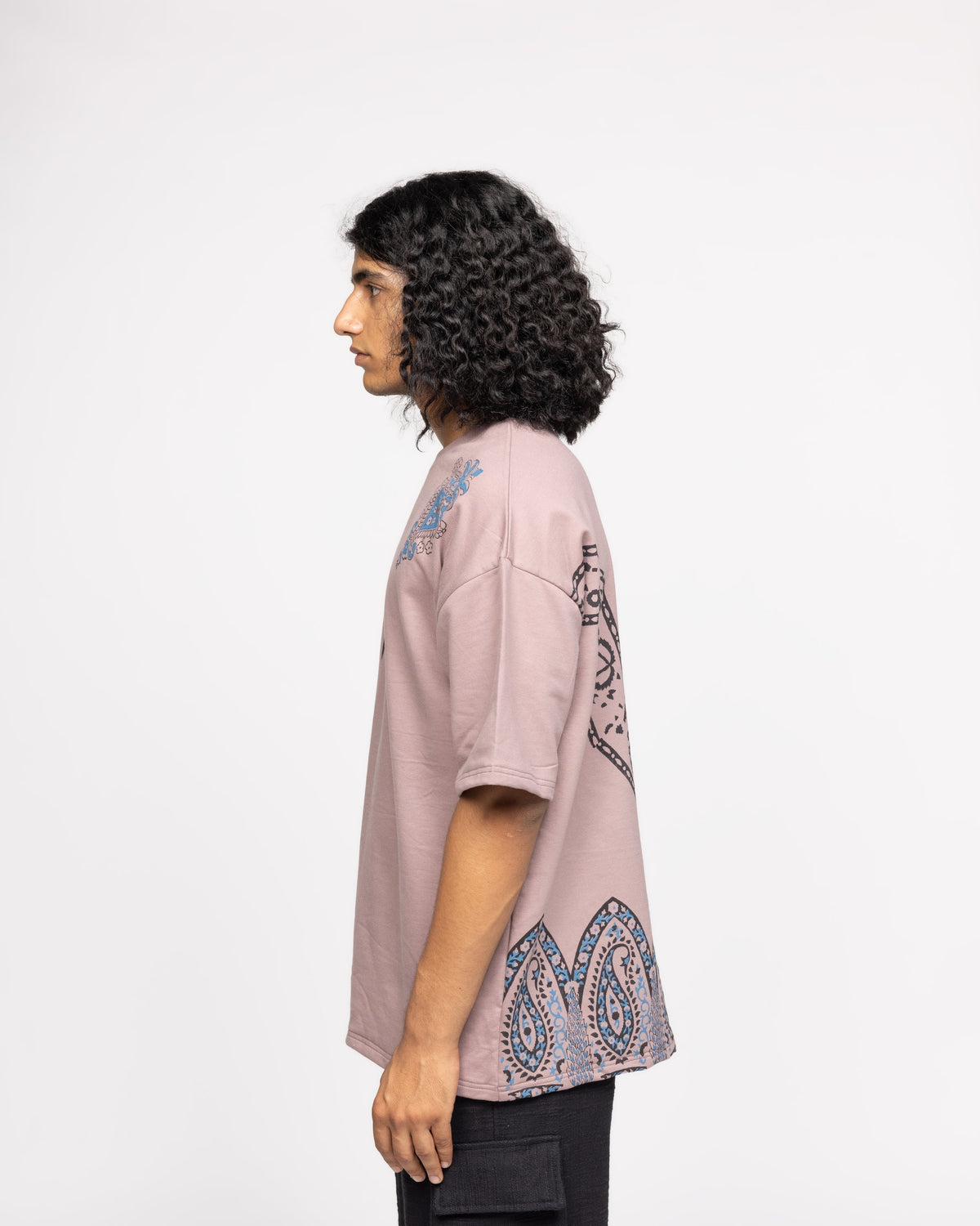 Mauve Block Printed - Tshirt by FARAK