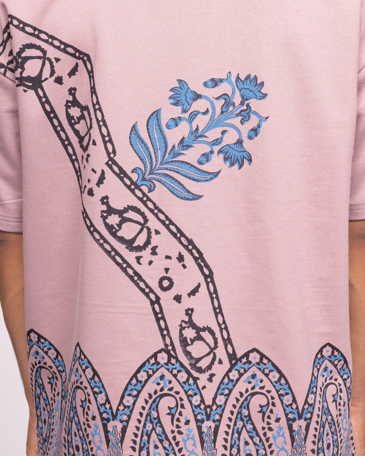 Mauve Block Printed - Tshirt by FARAK
