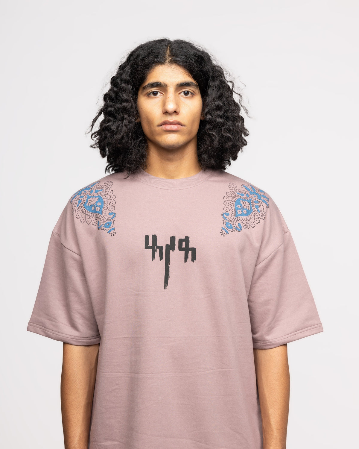 Mauve Block Printed - Tshirt by FARAK