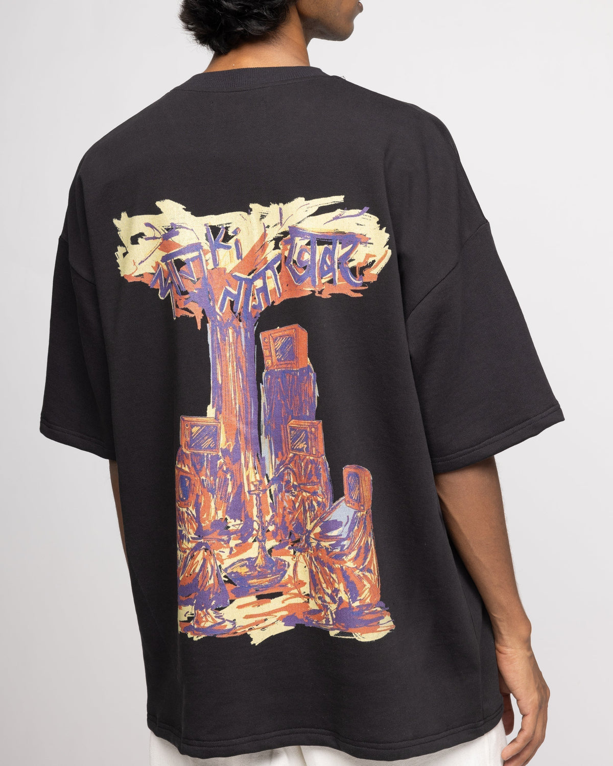 Taaza Khabar' - Tshirt Black by FARAK