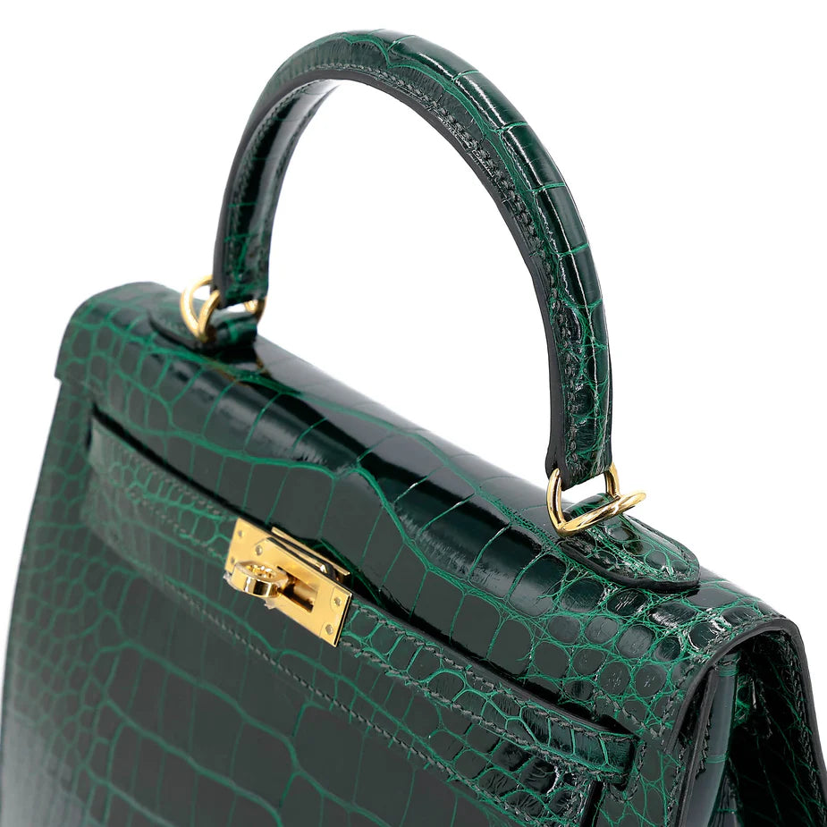 Hermès Kelly 25 Sellier – Vert Foncé Shiny Alligator with Gold Hardware - Zeuskicks