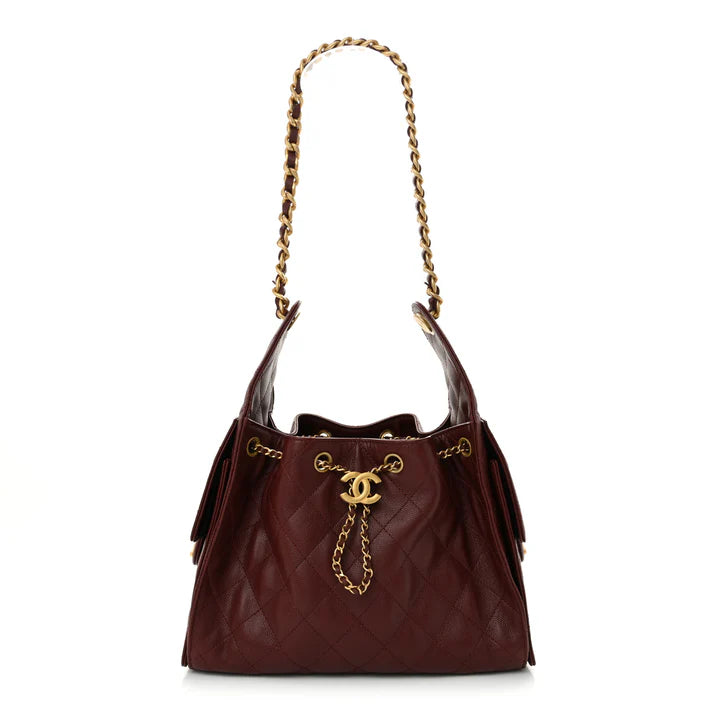 Chanel 25 Small Handbag – Caviar Quilted in Burgundy - Zeuskicks