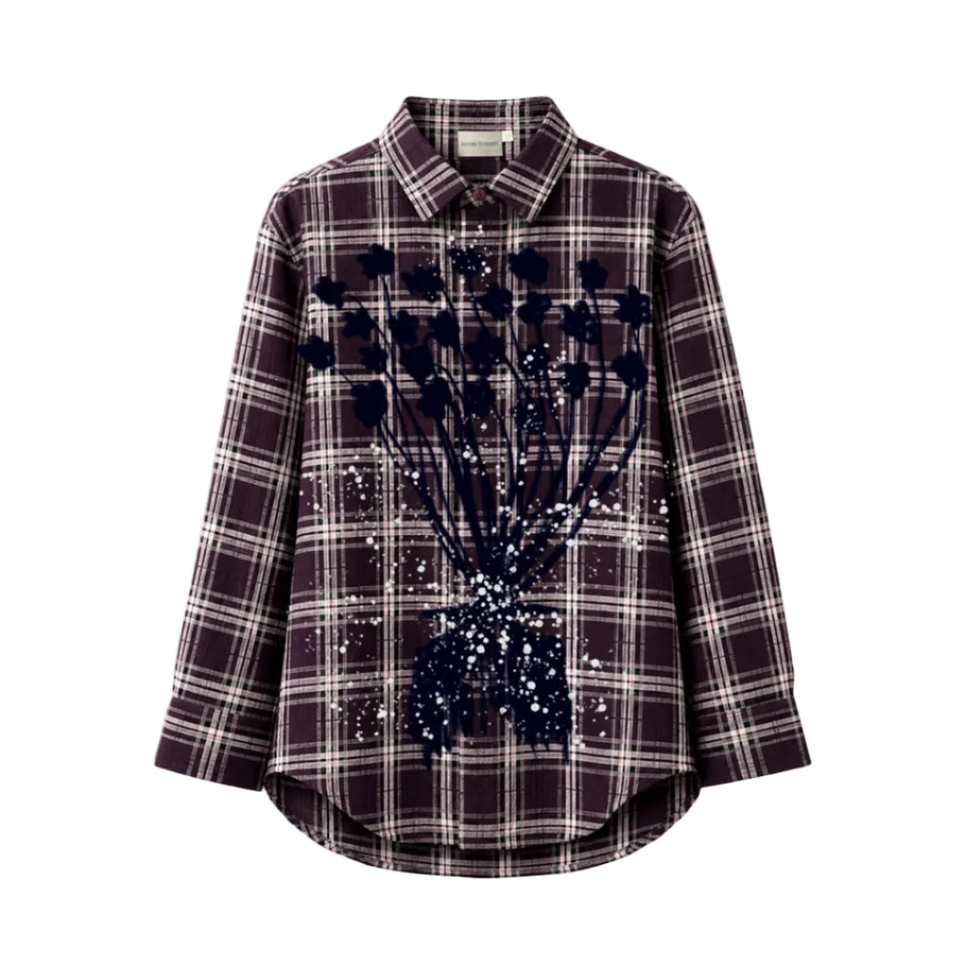 Checkered Painter Shirt in Maroon by Beyond Extremes