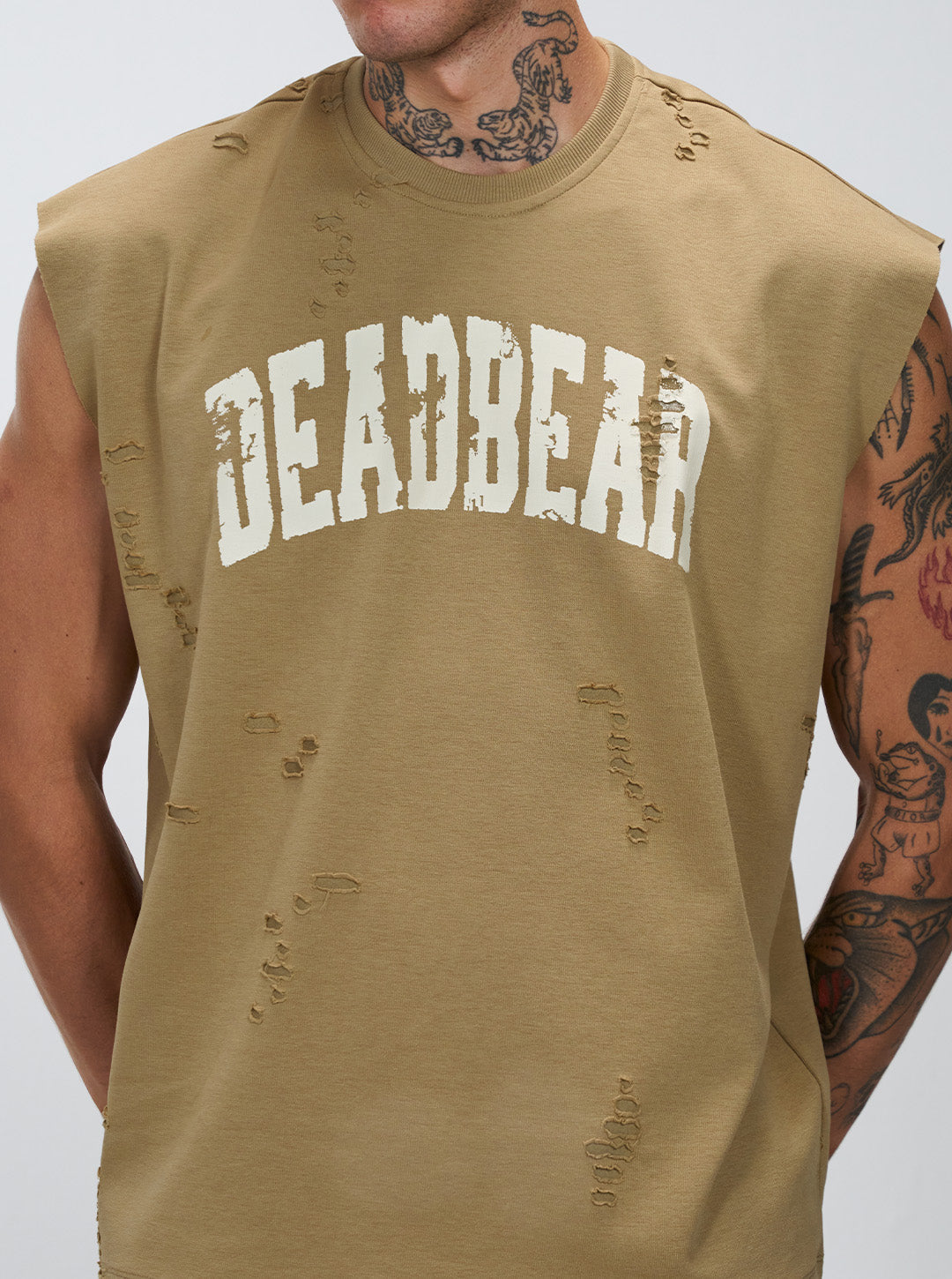 Distressed Brown Tank by DEADBEAR