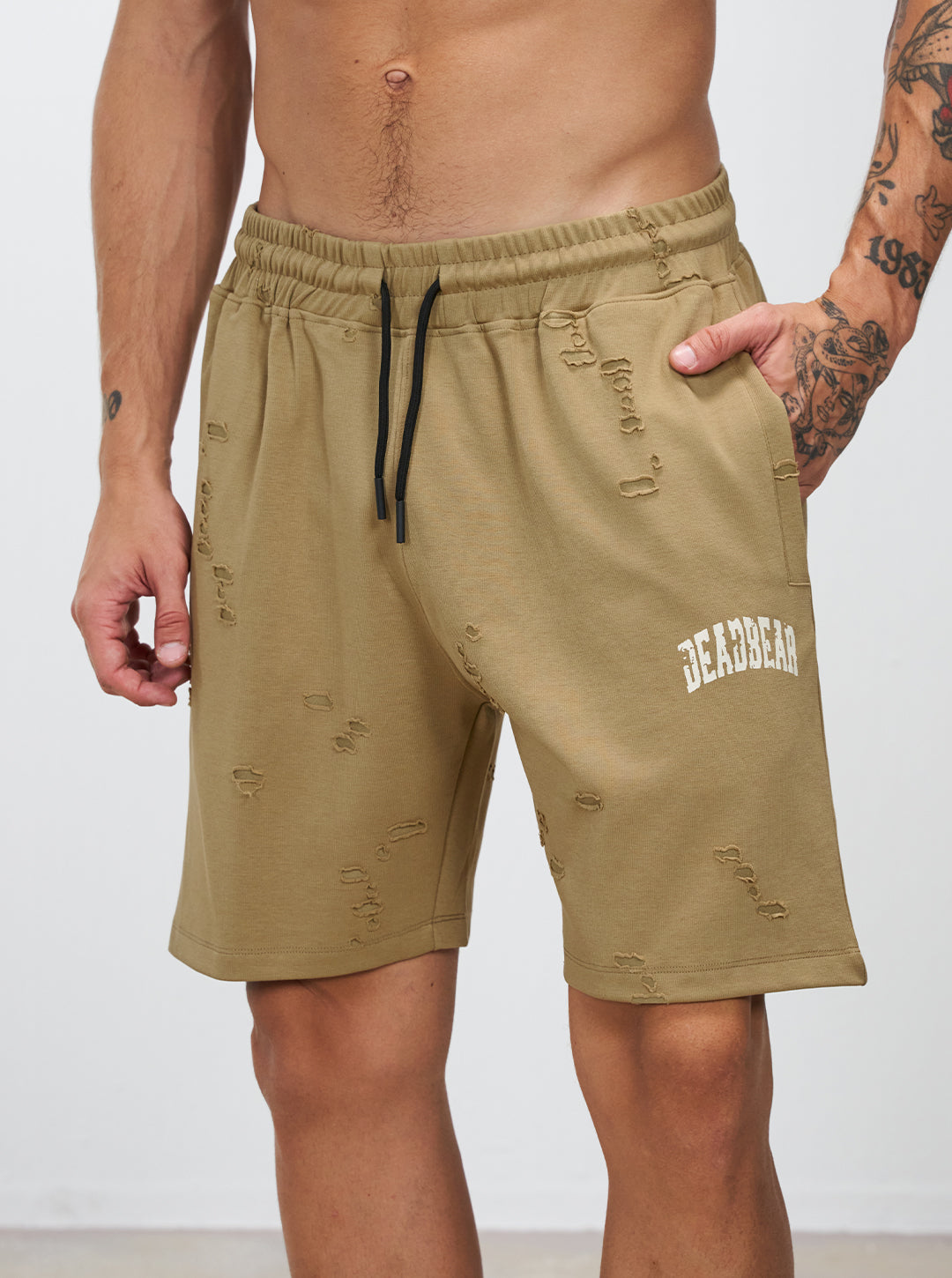 Distressed Brown Shorts by DEADBEAR