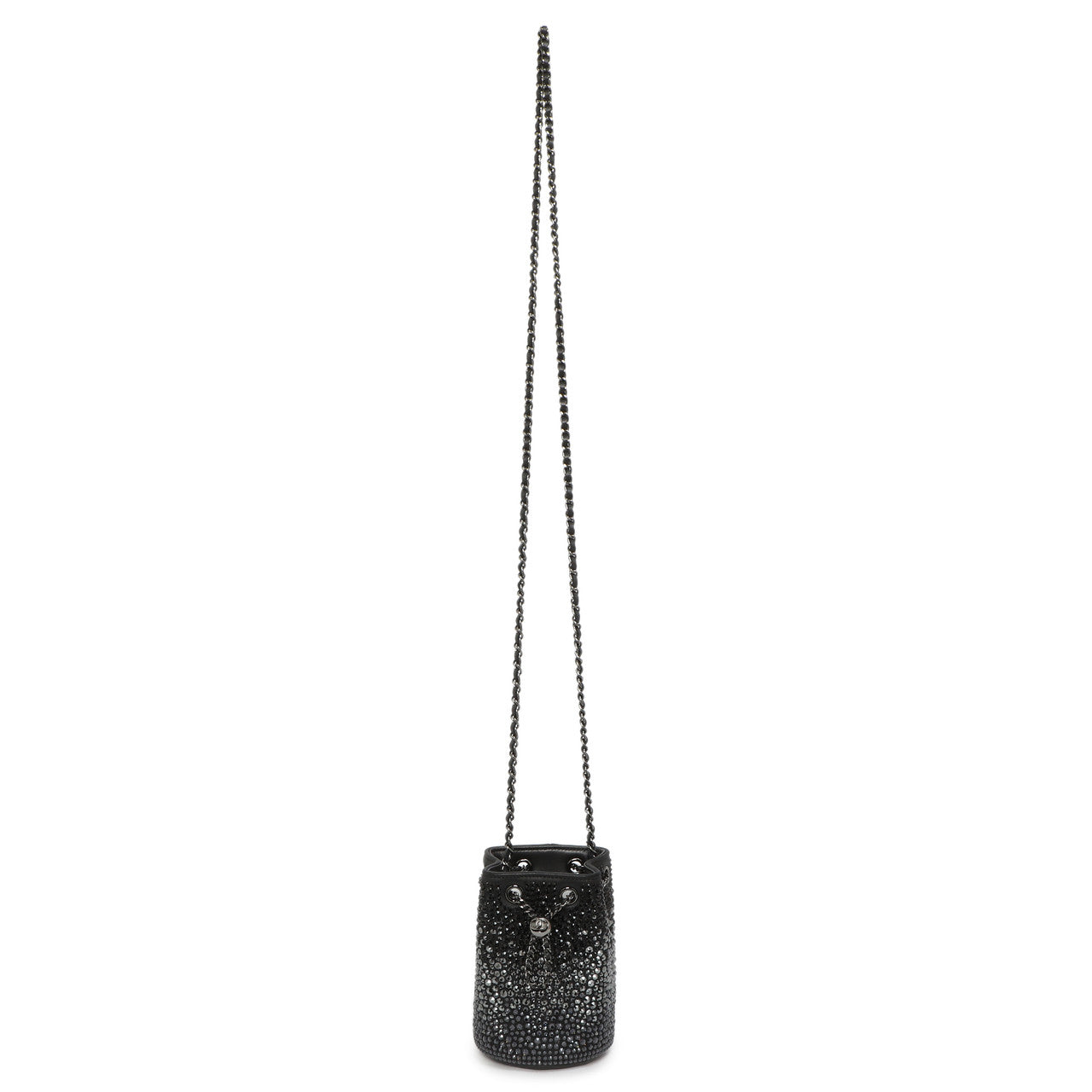 Chanel Black Lambskin Strass Mini Bucket Bag