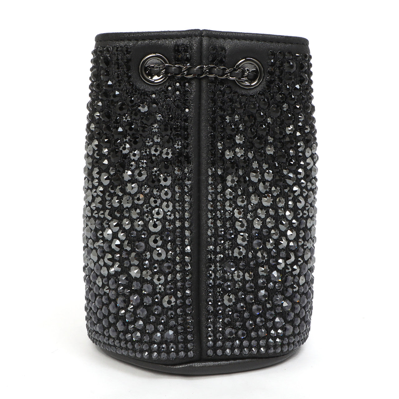 Chanel Black Lambskin Strass Mini Bucket Bag