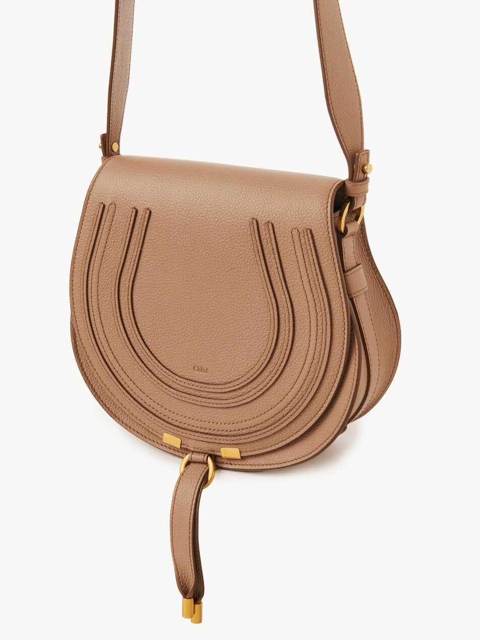CHLOE Marcie saddle bag in grained leather Light Tan by CHLOE