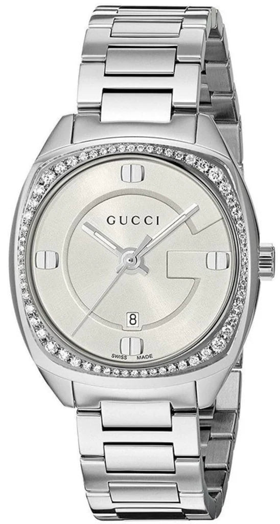 Ladies’ Gucci G-Frame YA142506 Quartz Watch with Diamond-Set Bezel