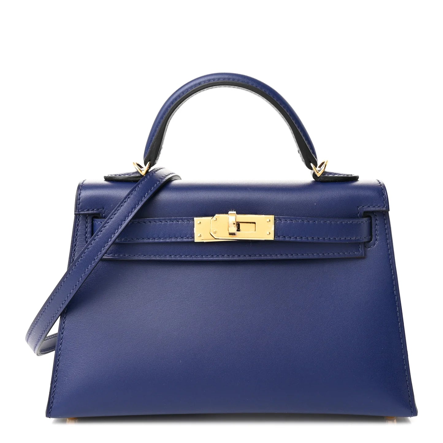 Hermès Tadelakt Mini Kelly Sellier 20 – Bleu Saphir