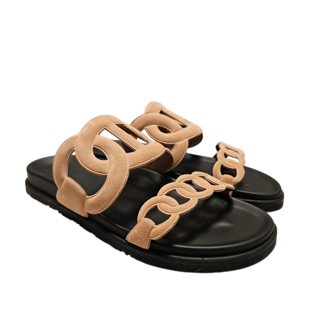 Hermès Extra Sandals – Beige Suede Goatskin Edition