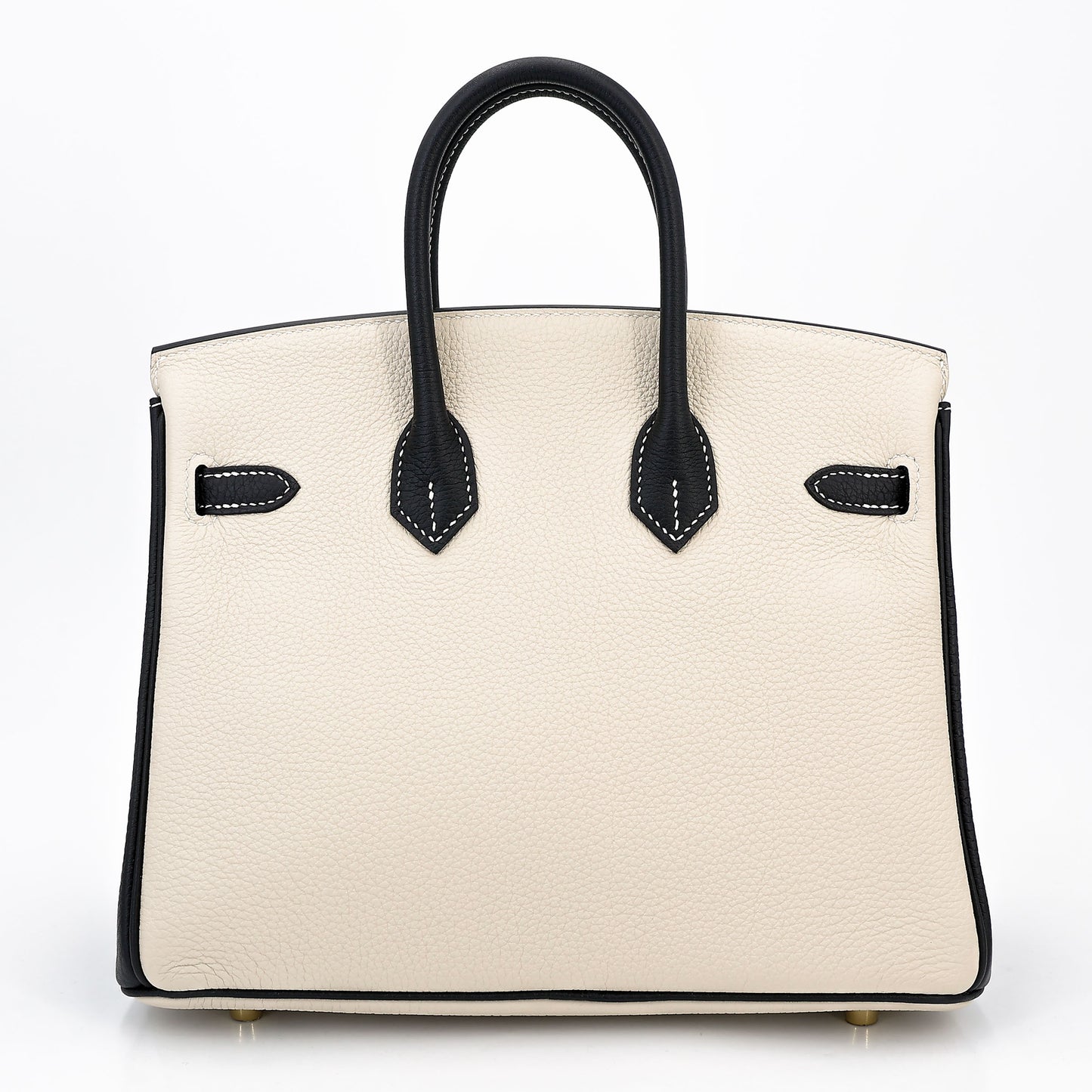 Hermès Special Order (HSS) Birkin 25 – Black (89) & Nata (I2) Togo Leather with Brushed Gold Hardware (2020 Y Stamp) - Zeuskicks