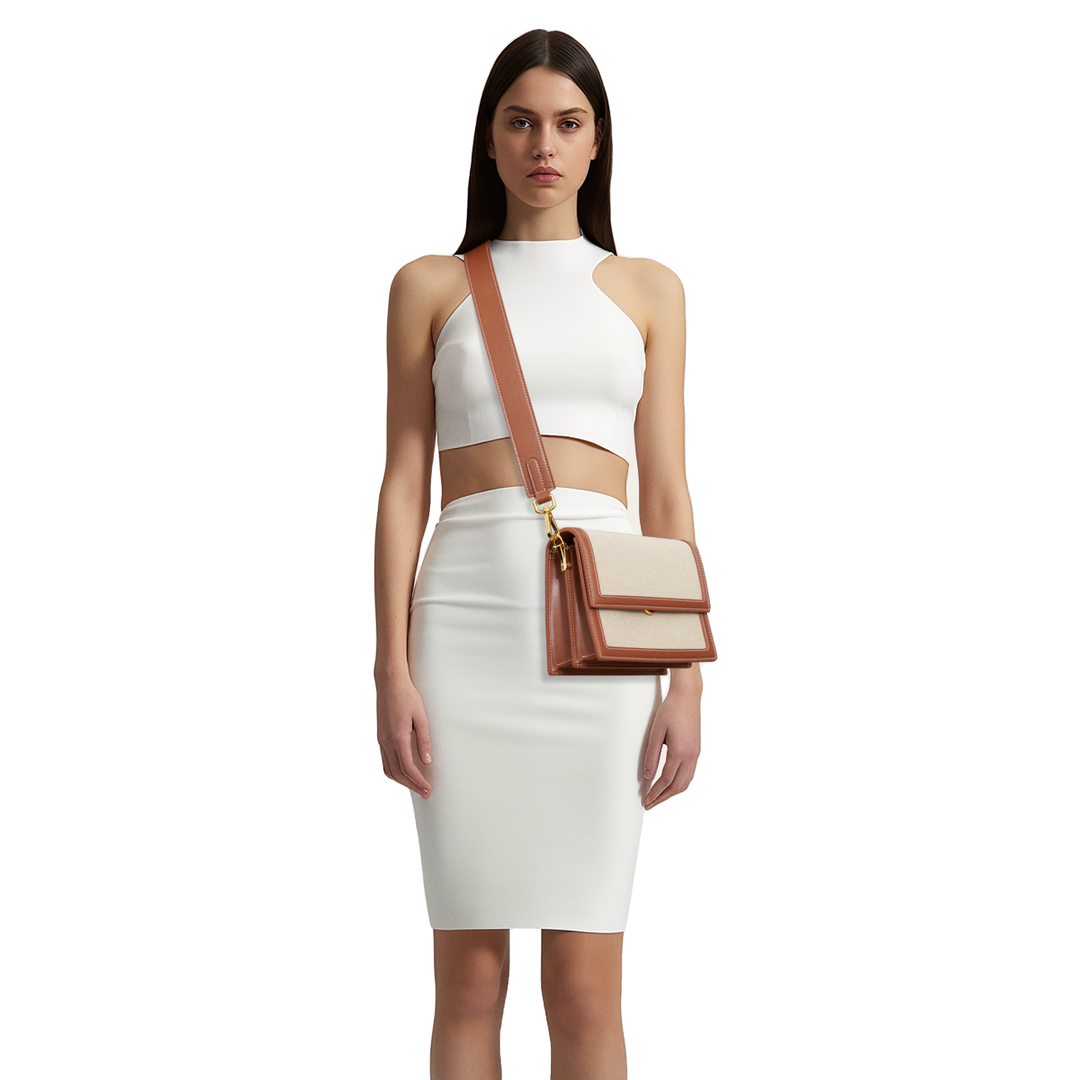 JW PEI Mini Flap Crossbody - Beige Canvas by JW PEI