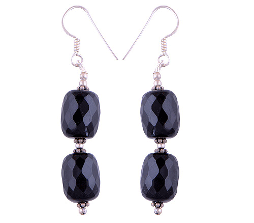 925 Sterling Silver Black Onyx Earrings - R3500112-96