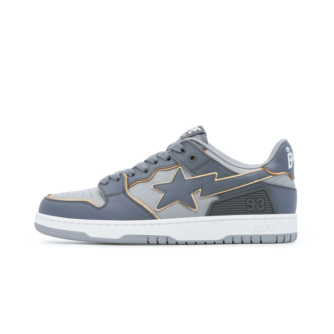 A Bathing Ape Bape SK8 Sta Grey Gold White by ADIDAS