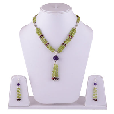 925 Sterling Silver Amethyst, Peridot, Garnet Jewellery Set - R5000134-3