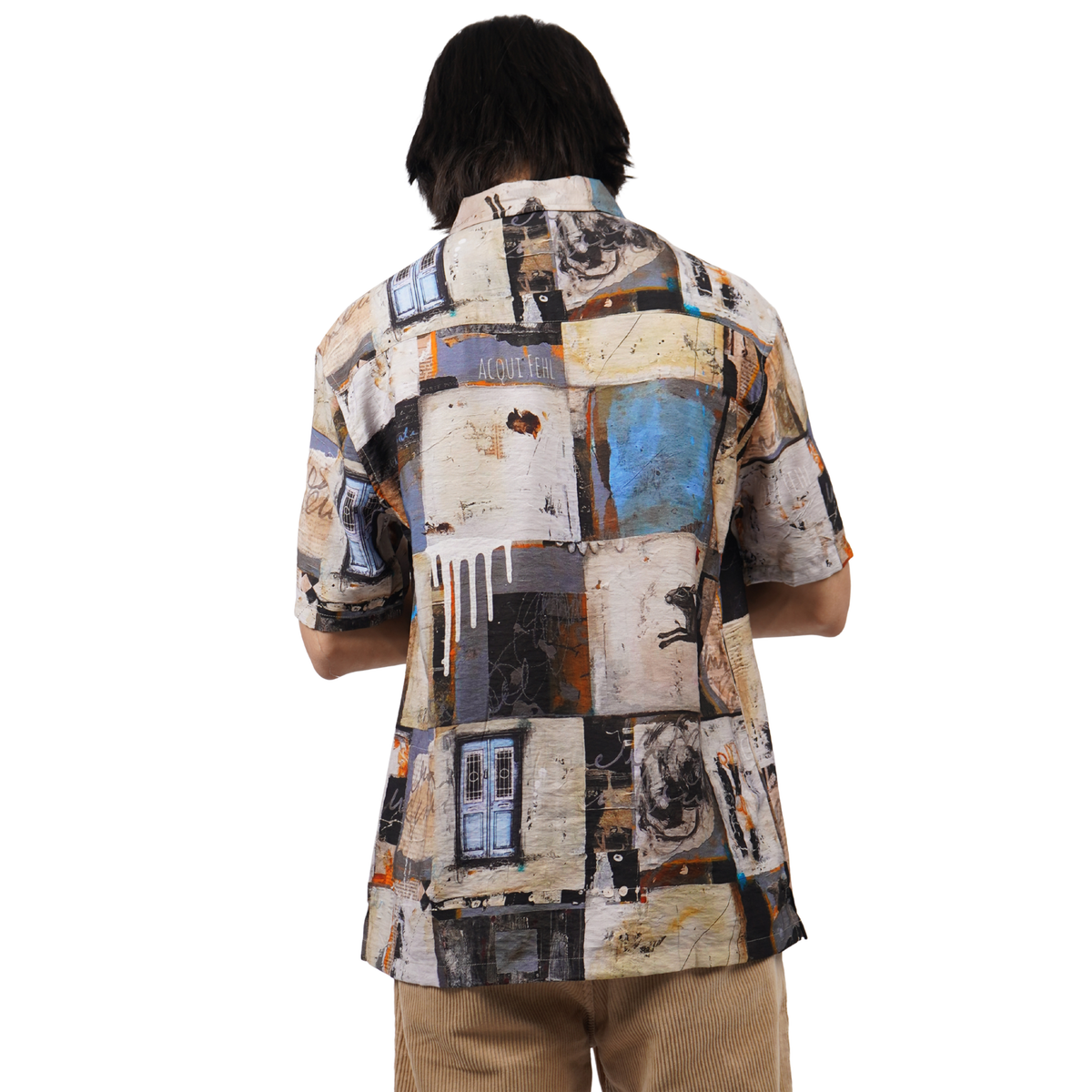 BRUSHSTROKE GRID PRINTED SHIRT by GREY AREA