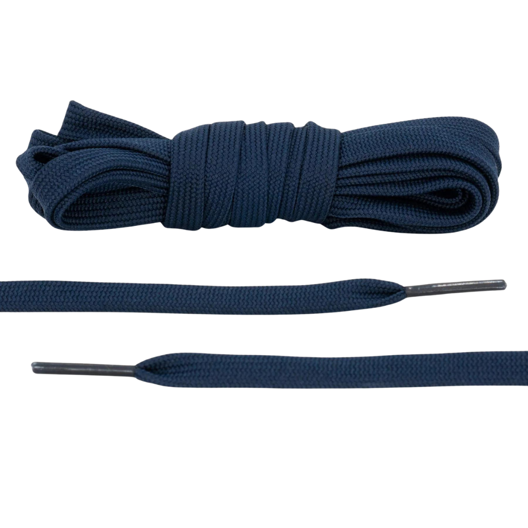 Navy Blue Flat Shoelace | Jordan Laces, Nike Laces, Air Force 1 Laces by KNOTTY
