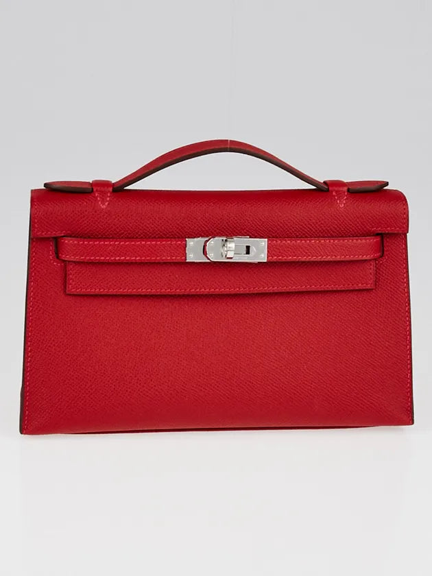 Hermès Kelly Pochette – Rouge Casaque Epsom Leather with Palladium Hardware - Zeuskicks
