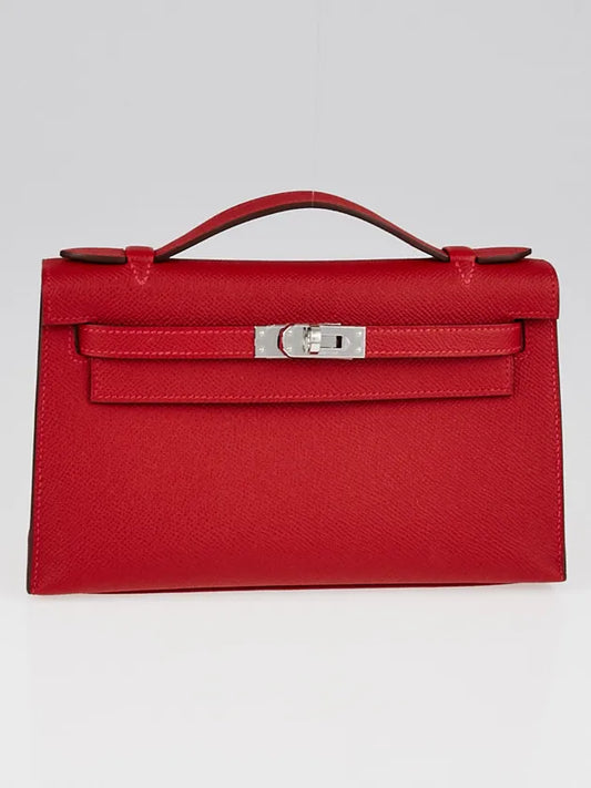 Hermès Kelly Pochette – Rouge Casaque Epsom Leather with Palladium Hardware - Zeuskicks
