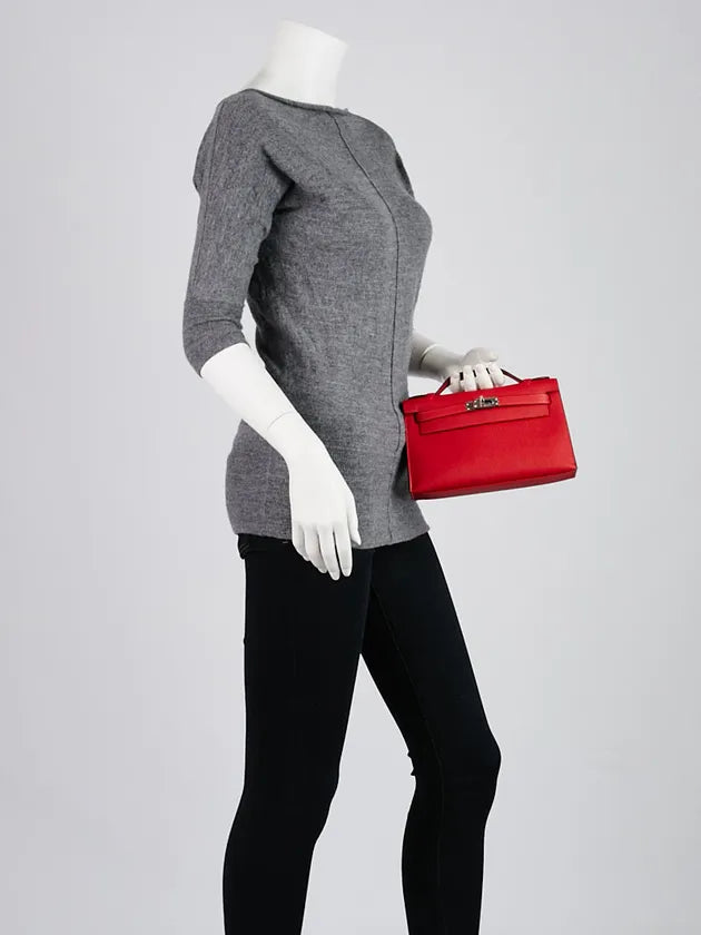 Hermès Kelly Pochette – Rouge Casaque Epsom Leather with Palladium Hardware - Zeuskicks