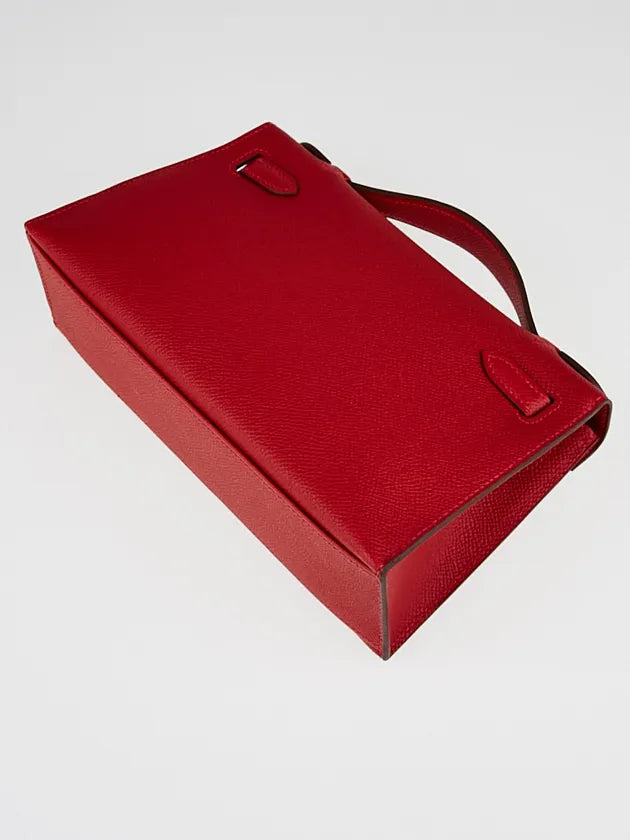 Hermès Kelly Pochette – Rouge Casaque Epsom Leather with Palladium Hardware - Zeuskicks