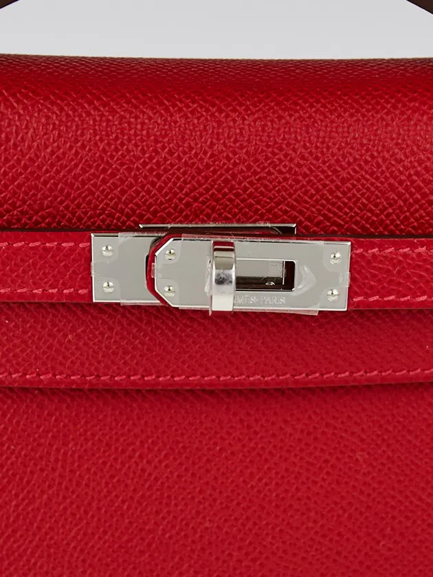 Hermès Kelly Pochette – Rouge Casaque Epsom Leather with Palladium Hardware - Zeuskicks