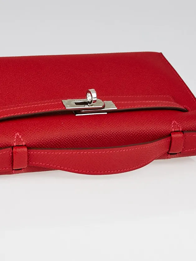 Hermès Kelly Pochette – Rouge Casaque Epsom Leather with Palladium Hardware - Zeuskicks
