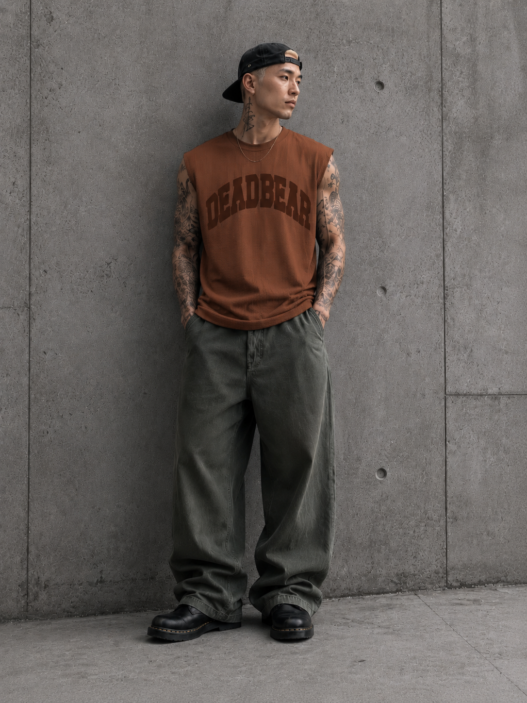 Waffle Tank Brown by DEADBEAR