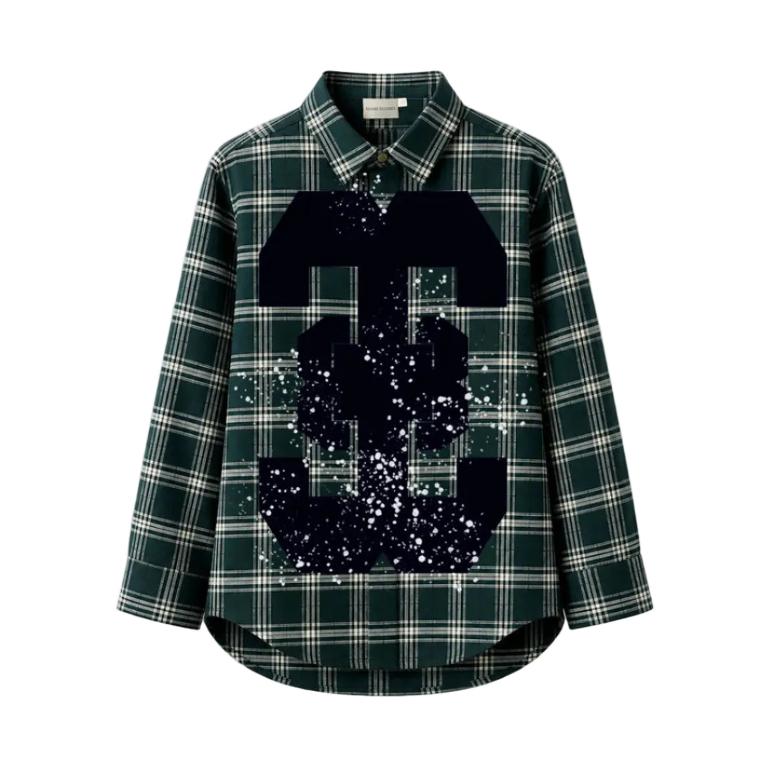 Checkered Painter Shirt in Green by Beyond Extremes