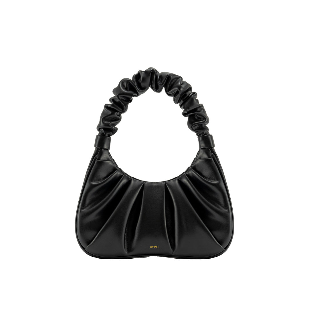 JW PEI Gabbi Ruched Hobo Handbag - Black by JW PEI